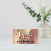Nails Studio Artist Nails Script Logo Gold Rose Visitenkarte (Stehend Vorderseite)