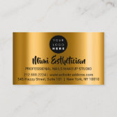 Nails Studio Artist Nails Script Logo Gold VIP Visitenkarte (Rückseite)