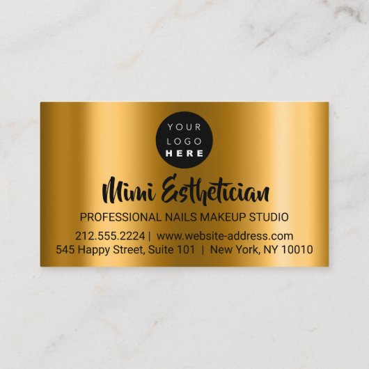 Nails Studio Artist Nails Script Logo Gold VIP Visitenkarte (Rückseite)