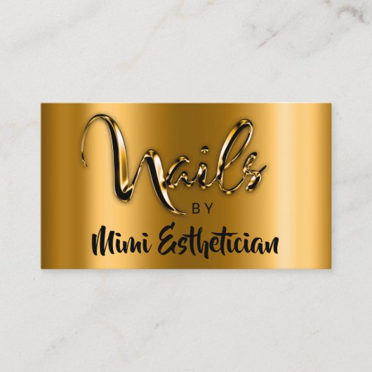 Nails Studio Artist Nails Script Logo Gold VIP Visitenkarte (Vorderseite)