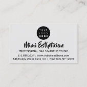 Nails Studio Artist Nails Script Logo Grau Pink Visitenkarte (Rückseite)