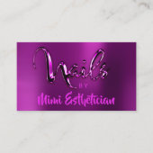 Nails Studio Artist Nails Script Logo Pink Berry Visitenkarte (Vorderseite)