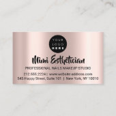Nails Studio Artist Nails Script Logo Rose Brown Visitenkarte (Rückseite)