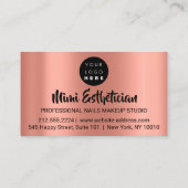 Nails Studio Artist Nails Script Logo Rose VIP Visitenkarte (Rückseite)