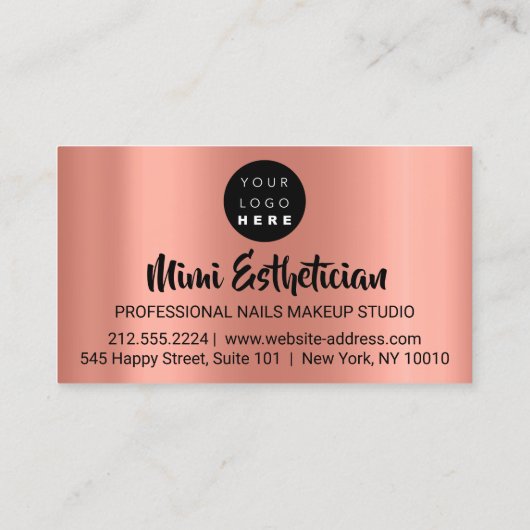 Nails Studio Artist Nails Script Logo Rose VIP Visitenkarte (Rückseite)