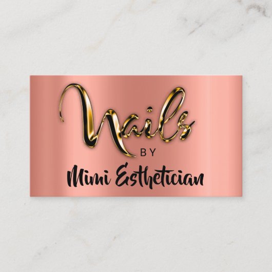 Nails Studio Artist Nails Script Logo Rose VIP Visitenkarte (Vorderseite)