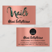 Nails Studio Artist NailsScript Rose Greenery Visitenkarte (Vorne/Hinten)