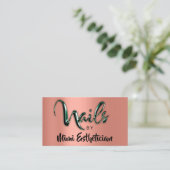 Nails Studio Artist NailsScript Rose Greenery Visitenkarte (Stehend Vorderseite)