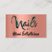 Nails Studio Artist NailsScript Rose Greenery Visitenkarte (Vorderseite)