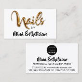 Nails Studio Artist Red Nails Script White Logo Visitenkarte (Vorne/Hinten)