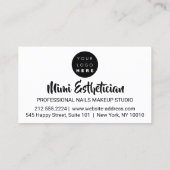 Nails Studio Artist Red Nails Script White Logo Visitenkarte (Rückseite)