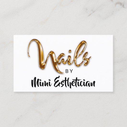 Nails Studio Artist Red Nails Script White Logo Visitenkarte (Vorderseite)
