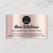 Nails Studio Artist Tropfens Glitzer Rose Blush Visitenkarte (Rückseite)