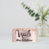 Nails Studio Artist Tropfens Glitzer Rose Blush Visitenkarte (Stehend Vorderseite)