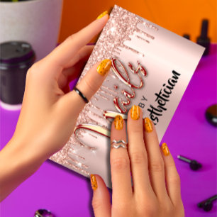 Nails Studio Artist Tropfens Glitzer Rose Nail Car Visitenkarte