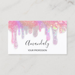Nails Studio Beauty Logo Tropfen Holograph White Visitenkarte