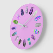 Nails Studio Lila Pink Nails Stylist Große Wanduhr (Winkel)