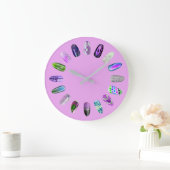 Nails Studio Lila Pink Nails Stylist Große Wanduhr (Zuhause)