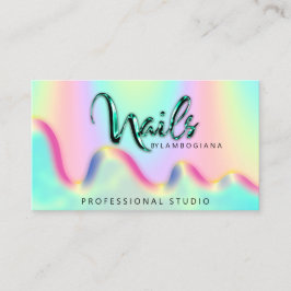 Nails Studio Logo Holograph QR Code Abstartung Visitenkarte