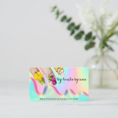 Nails Studio Logo Holograph QR Code Mermaid Visitenkarte (Stehend Vorderseite)