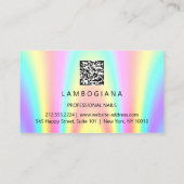 Nails Studio Logo Holograph QR Code Unique Visitenkarte (Rückseite)