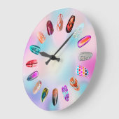 Nails Studio Pink Glam Boutique Holographische Große Wanduhr (Winkel)