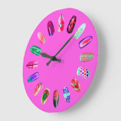 Nails Studio Pink Glam Nails Stylist Boutique Große Wanduhr (Winkel)