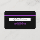 Nails Technician Kreditkarte gestylt RPurple Visitenkarte (Rückseite)