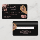 Nails Techniker Kreditkarte Styling Rose Gold Trop Visitenkarte (Vorne/Hinten)