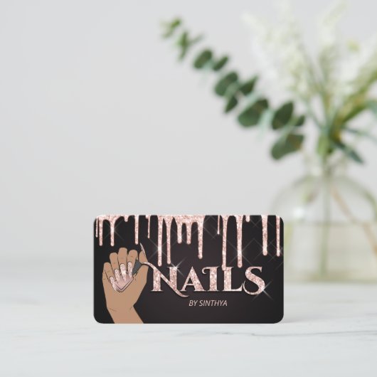 Nails Techniker Nagelkunstglasur modern Visitenkarte (Stehend Vorderseite)