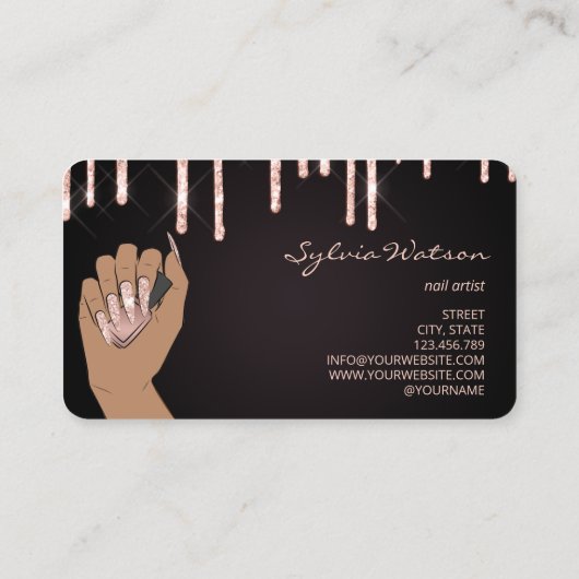 Nails Techniker Nagelkunstglasur modern Visitenkarte (Rückseite)