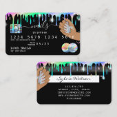 Nails Technischer Credit Card Styled Holograph Tro Visitenkarte (Vorne/Hinten)