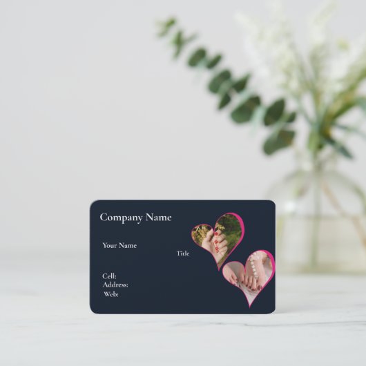 Nails Template Business Card Visitenkarte (Stehend Vorderseite)