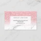 Nails Typografie rosa Glitzer Marmor Visitenkarte (Rückseite)