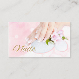 Nails Visitenkarten Manicure Minimalistisch Pink G Visitenkarte