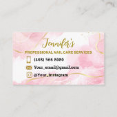 Nails Visitenkarten Manicure Minimalistisch Pink Visitenkarte (Rückseite)