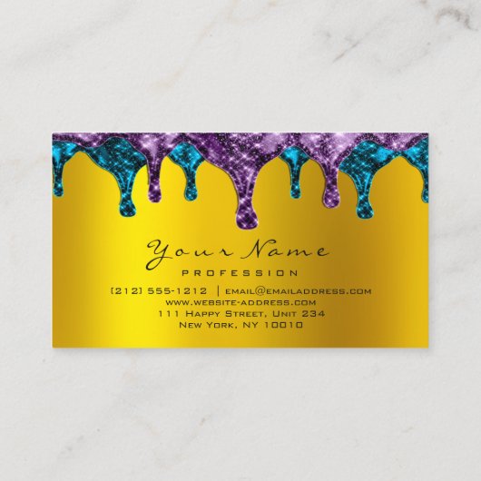 Nails Wachs Epilation Depilation Lila Aquamarines Visitenkarte (Rückseite)