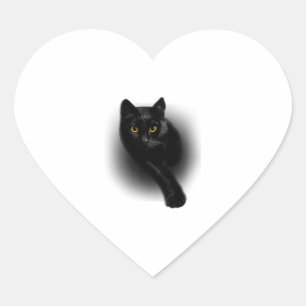 Nails zum Filtern von schwarzen Katzen Herz-Aufkleber