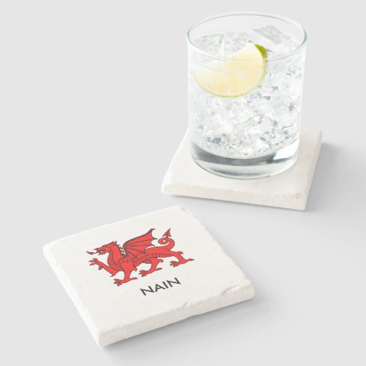 Nain - Südwaliser-Großmutter-Untersetzer Steinuntersetzer (Seitenansicht)