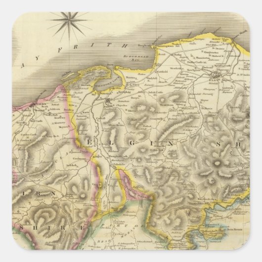 Nairn, Elgin Quadratischer Aufkleber (Vorderseite)