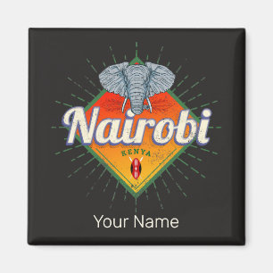 Nairobi Hauptstadt Kenia Elefant Vintage Afrika Magnet