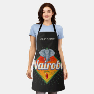 Nairobi Hauptstadt Kenia Elefant Vintage Afrika Schürze