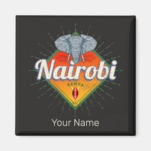 Nairobi Hauptstadt Kenya Elephant Vintages Afrika Magnet (Vorne)