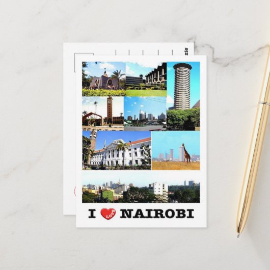 Nairobi - Kenia - I Liebe - Postkarte (Vorderseite/Rückseite Beispiel)