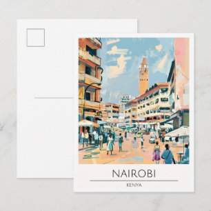 Nairobi Kenia Kunst Illustration Reise Postkarte