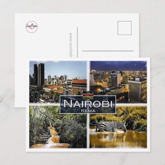 Nairobi - Kenia - Mosaik - Postkarte (Vorne/Hinten)