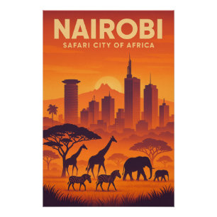 Nairobi, Kenia Retro-Reise im Jahr 2026 Poster