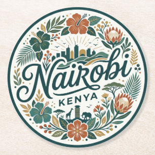 Nairobi Kenia Runder Pappuntersetzer