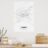 Nairobi, Kenia (schwarz auf weiß) Poster (Küche)