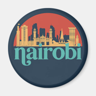 Nairobi Kenia Stadt Skyline Vintage Stadtansicht Magnet